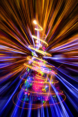 Image showing abstract christmas lights explosion