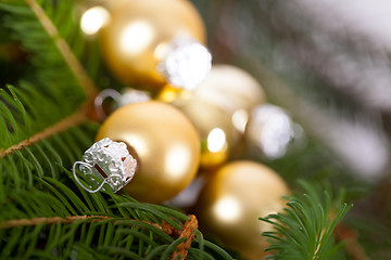 Image showing Golden Christmas decoration background