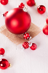 Image showing Red themed Christmas background