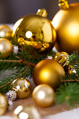 Image showing Golden Christmas decoration background