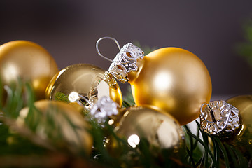 Image showing Golden Christmas decoration background