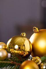 Image showing Golden Christmas decoration background