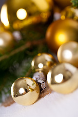 Image showing Golden Christmas decoration background