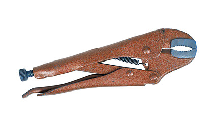 Image showing Brown stainless steel jaw locking pliers