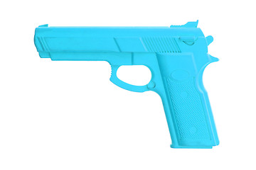 Image showing Blue training gun isolated on white