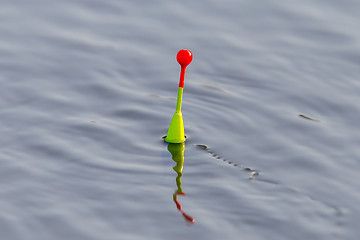 Image showing Fishing float floating