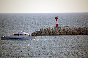 Image showing A lighthouse in the sea