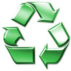 Image showing Green recycling symbol