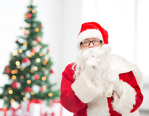 Image showing man in costume of santa claus with bag