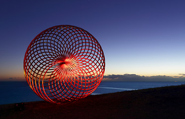 Image showing Lightpainting on Sisyphus at dawn