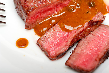 Image showing green peppercorn beef filet mignon