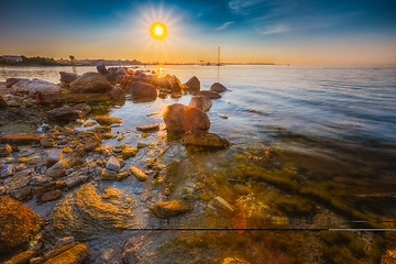 Image showing Seacost Seashore During Sundown In Tallinn, Estonia