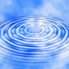 Image showing Water ripples under the blue clouded sky