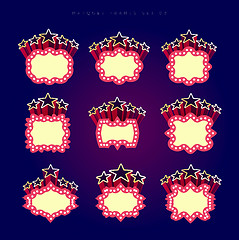 Image showing Retro illuminated movie marquee vector set