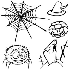 Image showing set of sketches for the design in the style of Halloween