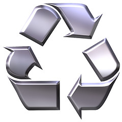 Image showing 3d silver recycling symbol for metals