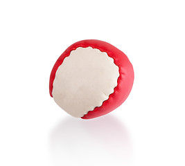 Image showing Red and white ball