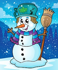Image showing Winter snowman theme image 7