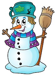 Image showing Winter snowman theme image 6
