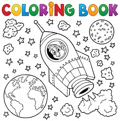 Image showing Coloring book space theme 1