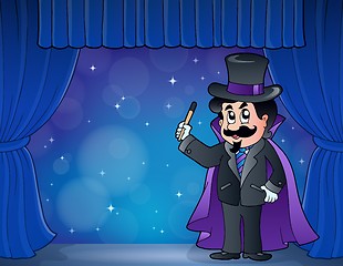 Image showing Magician on wide stage