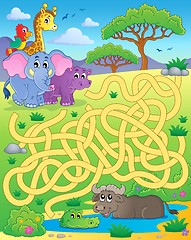 Image showing Maze 16 with tropical animals