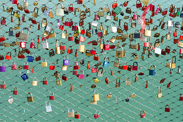 Image showing Locks on the bridge symbol of loyalty and eternal love