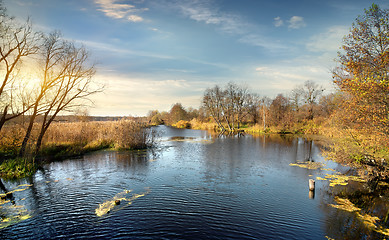 Image showing Ripple on the autumn river