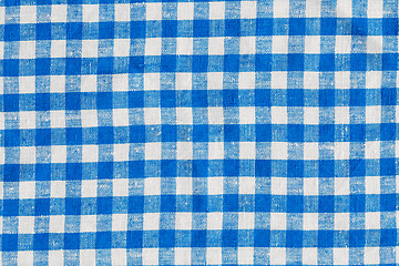 Image showing Natural Plaid Fabric Abstract Background Texture, Blue And White