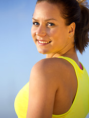 Image showing Profile portrait of a spontaneous woman