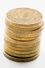 Image showing Russian ruble coins closeup