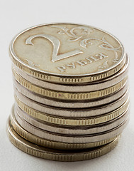 Image showing Russian ruble coins closeup