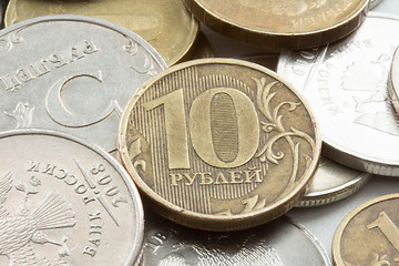 Image showing Russian ruble coins closeup