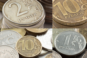 Image showing Russian ruble coins closeup