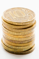 Image showing Russian ruble coins closeup