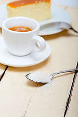 Image showing italian espresso coffee and cheese cake