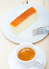 Image showing italian espresso coffee and cheese cake
