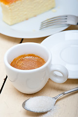 Image showing italian espresso coffee and cheese cake