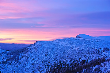 Image showing Mountain landscape at sunrise