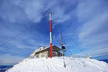 Image showing Weather station on mountain top