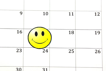 Image showing Smile face on calendar