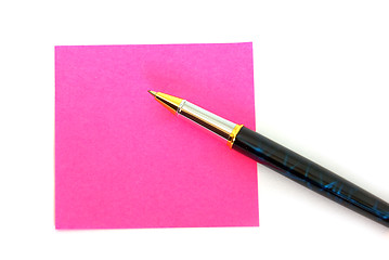 Image showing Pink post it