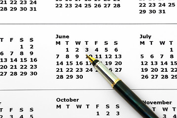 Image showing Pen on calendar