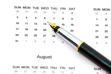 Image showing Pen on calendar