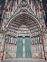 Image showing Strasbourg cathedral entrance