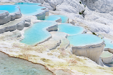 Image showing Travertine pools and terraces in Pamukkale, Turkey