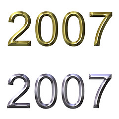 Image showing Year of 2007 in 3D Silver and Gold