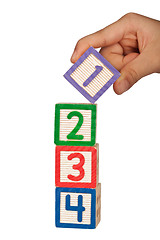 Image showing Stacking number blocks