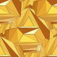 Image showing Gold seamless polygonal pattern.