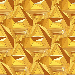 Image showing Gold seamless polygonal pattern.